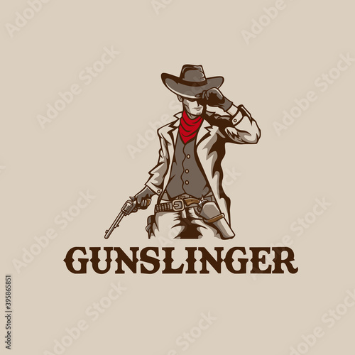 Gunslinger vector illustration vintage style