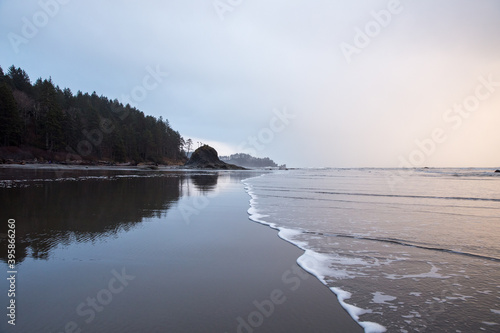 Wave washing ashore on the coastline of Olympic National Park, Washington