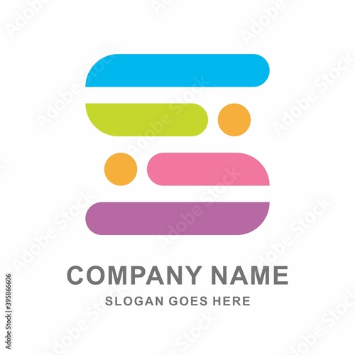 Monogram Letter S Infinity Circle Digital Link Connection Technology Computer Business Company Stock Vector Logo Design Template