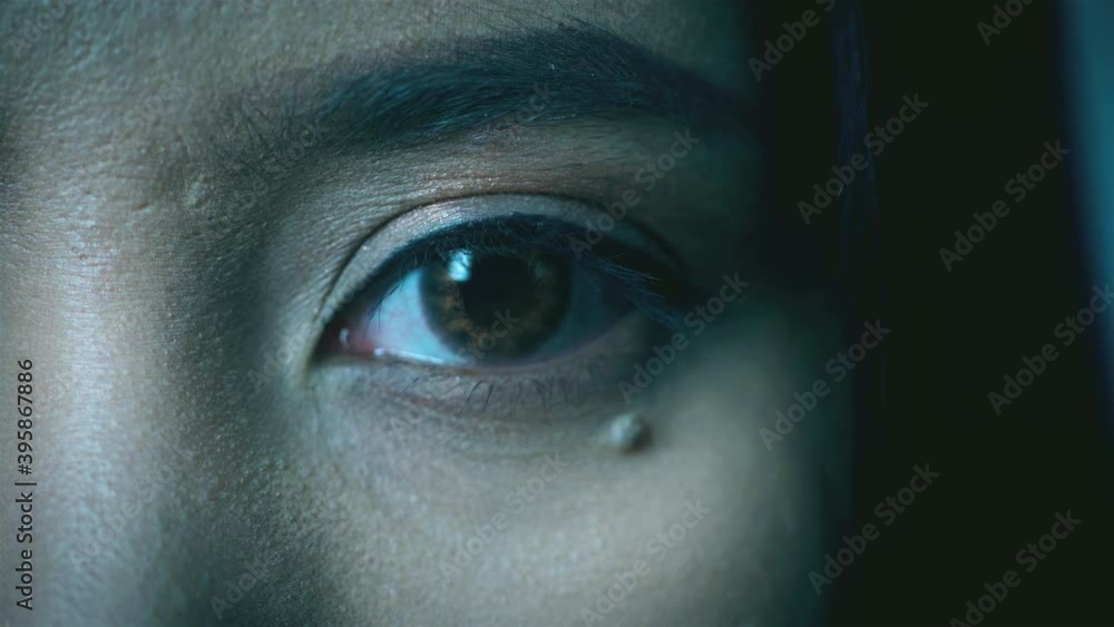 A close up portrait on a beautiful Asian woman eye looking at the camera, biometric retina recognition algorithm technology scanning concept A close up portrait on a beautiful Asian woman eye looking at the camera, biometric retina recognition algorithm technology scanning concept