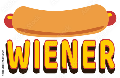 Wiener hot dog and bun