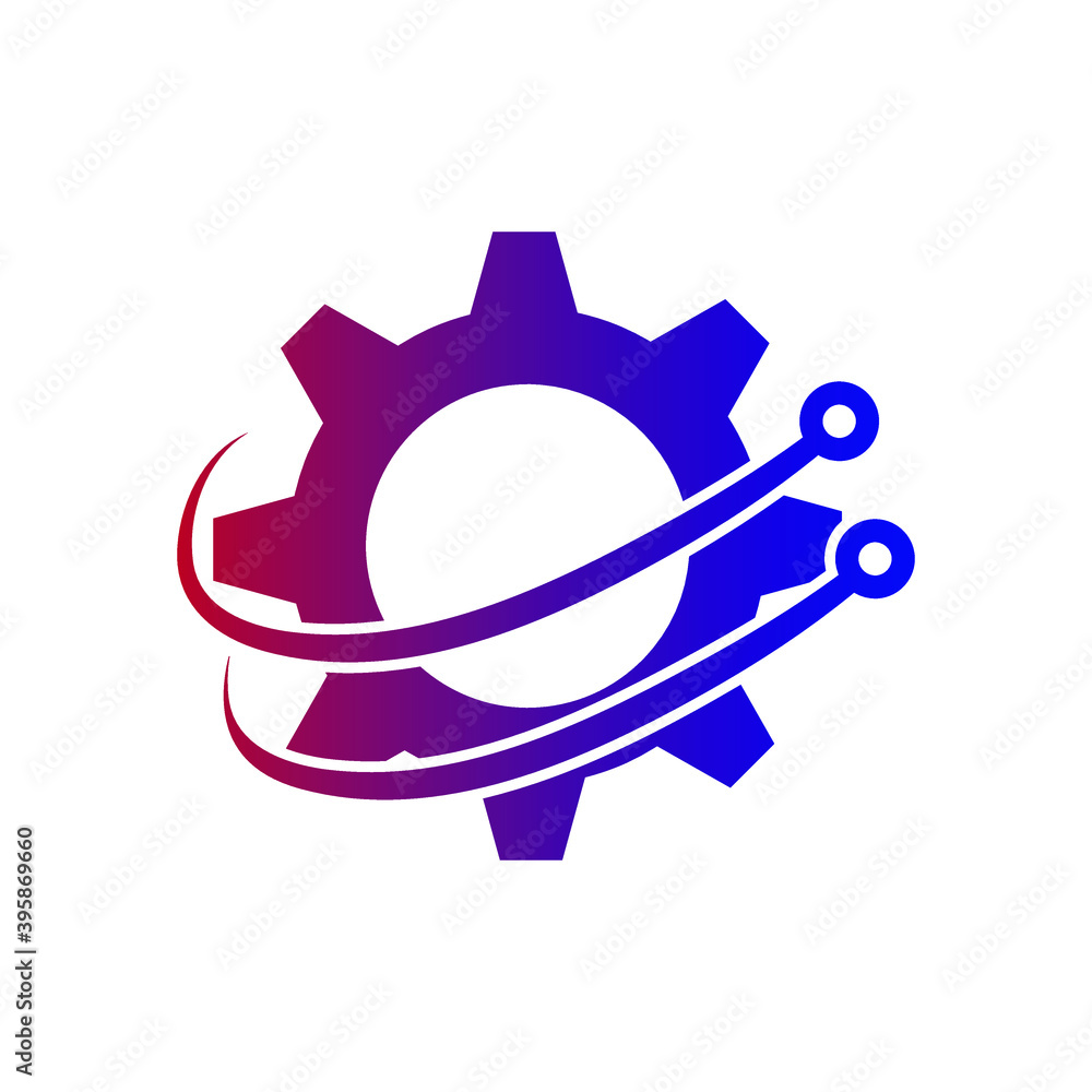 Fototapeta premium Gear Logo Template vector icon. Abstract Gear sign on white background.