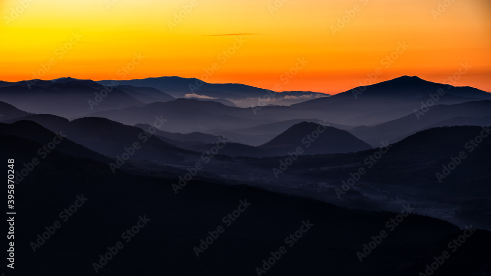 A beautiful mountain scenery. Bieszczady National Park. The Carpathian Mountains. Poland. A beautiful mountain scenery. Bieszczady National Park. The Carpathian Mountains. Poland.