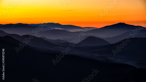 Fototapeta Naklejka Na Ścianę i Meble -  A beautiful mountain scenery. Bieszczady National Park.  The Carpathian Mountains. Poland.