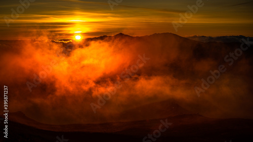 Fototapeta Naklejka Na Ścianę i Meble -  A beautiful mountain scenery. Bieszczady National Park.  The Carpathian Mountains. Poland.