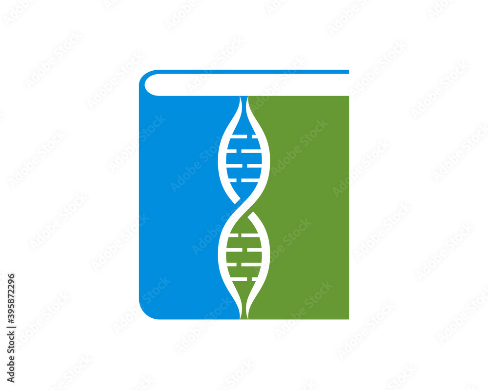 DNA helix inside the book education DNA helix inside the book education