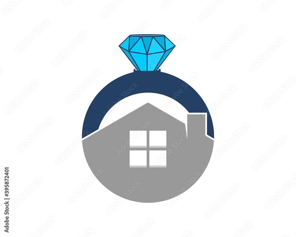 Combination jewelry ring with house shape Combination jewelry ring with house shape