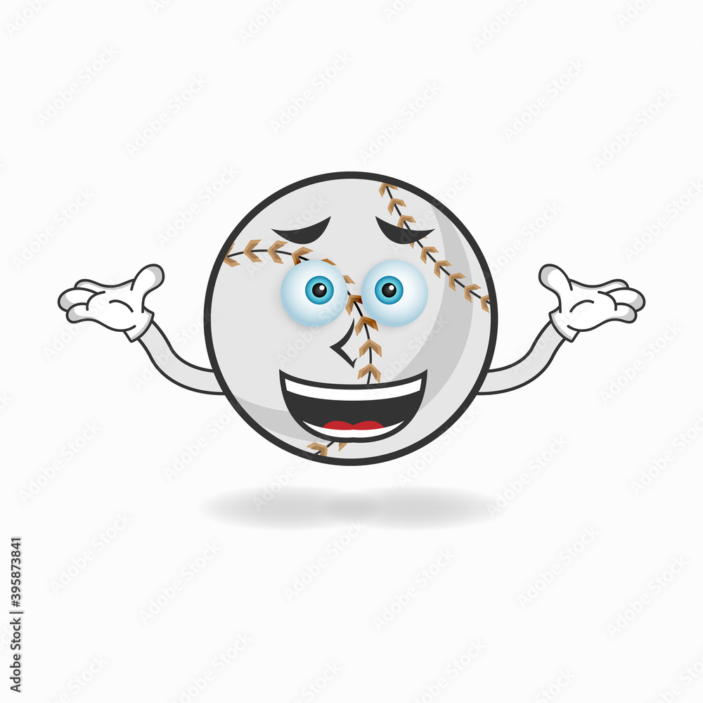 Obraz premium Baseball mascot character with a confused expression. vector illustration
