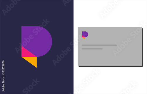 colorful letter P logo design