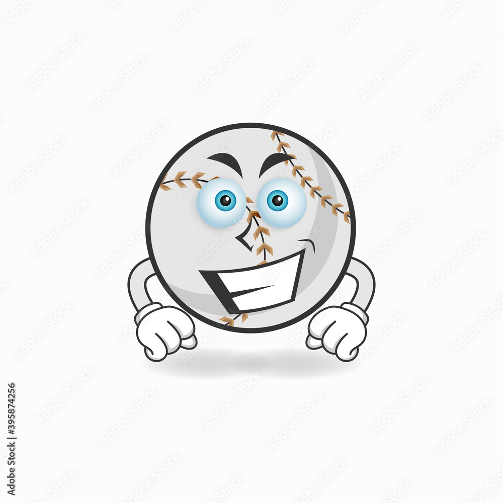 Baseball mascot character with smile expression. vector illustration Baseball mascot character with smile expression. vector illustration