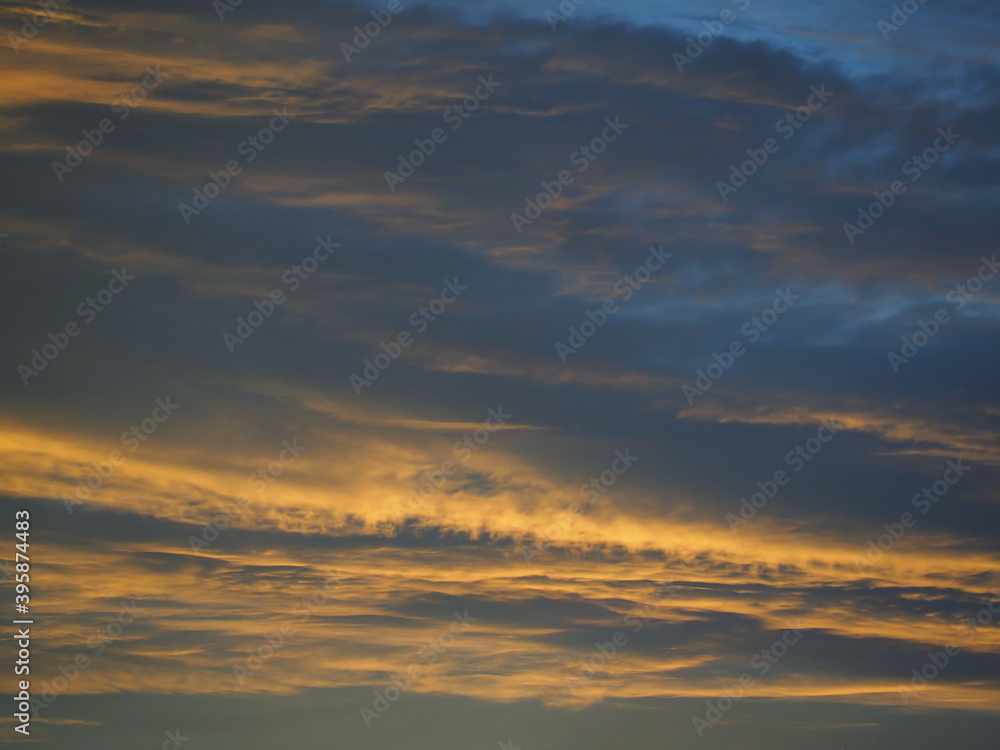 Abstract background, dark morning sky after stormy clouds, looks like watercolor painting.