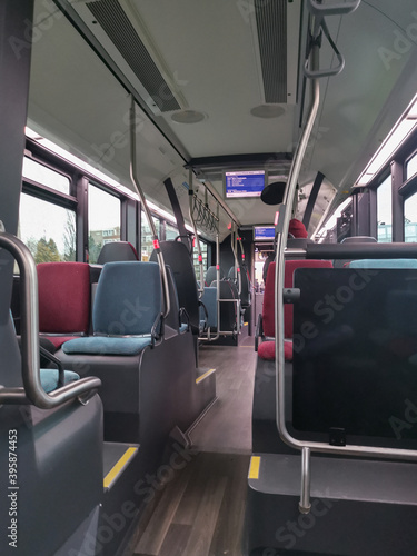 interior of a subway train