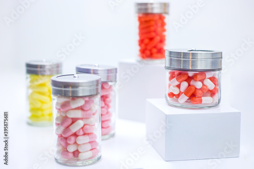 Colorful capsules, tablets to differentiate your drug type and treatment.