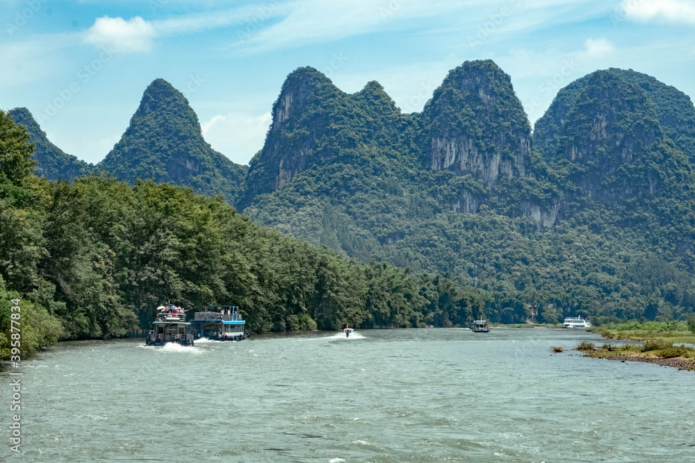 sceneries of Li River in Guillin China sceneries of Li River in Guillin China