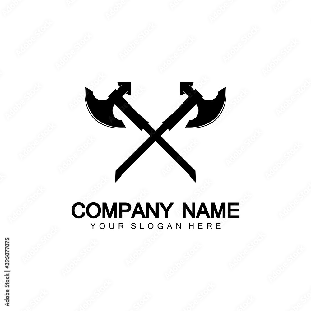 War axe logo. War axe executioner axe viking battle axe in vector War axe logo. War axe executioner axe viking battle axe in vector