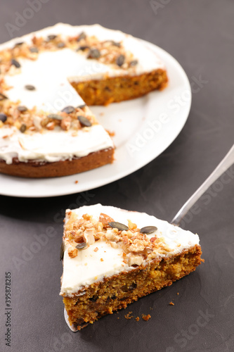 traditional carrot cake portion