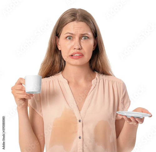 Stressed young woman with c...