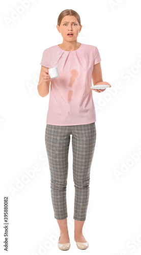 Stressed young woman with c...