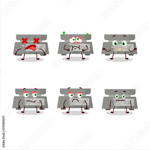 Digital weight cartoon character with nope expression