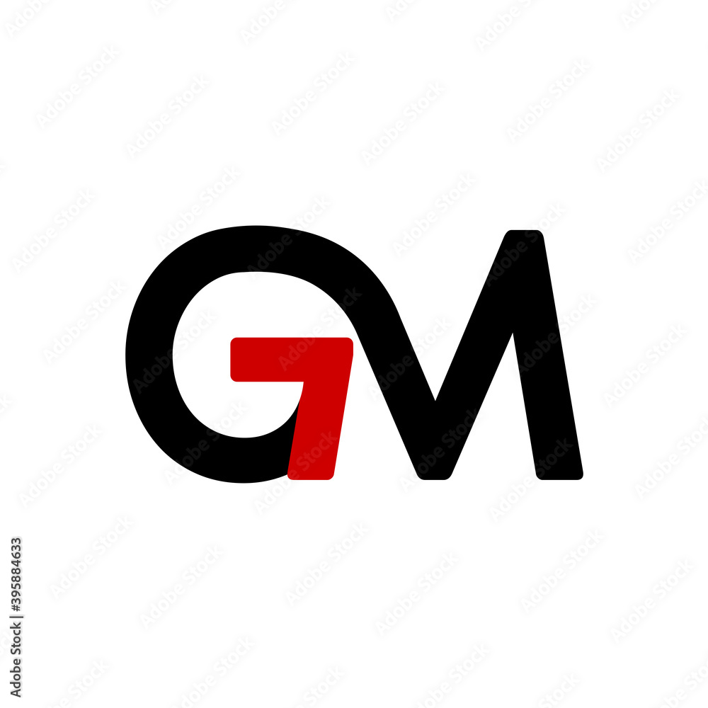 GM Letter Logo Black and Red Color Stock Vector Template GM Letter Logo Black and Red Color Stock Vector Template