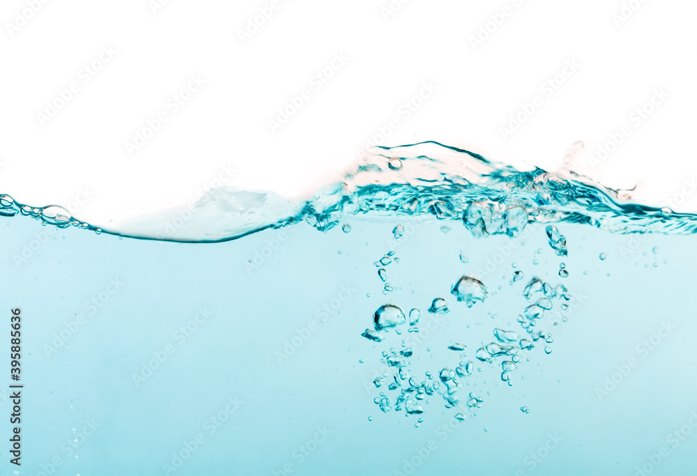 Obraz premium Water splash with bubbles of air, on the white
