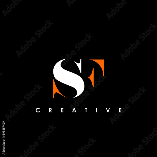 SF Letter Initial Logo Design Template Vector Illustration