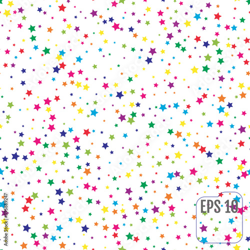 Seamless Pattern with Colorful Stars.