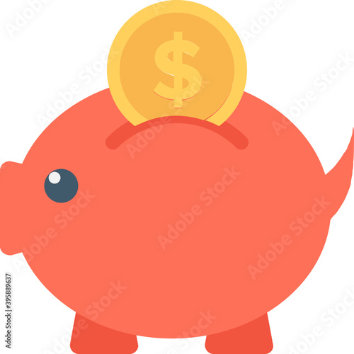
Piggy Bank Vector Icon
