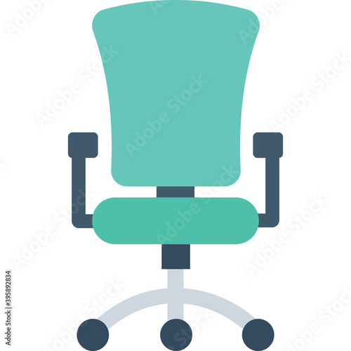 
Swivel Chair Flat Vector Icon
