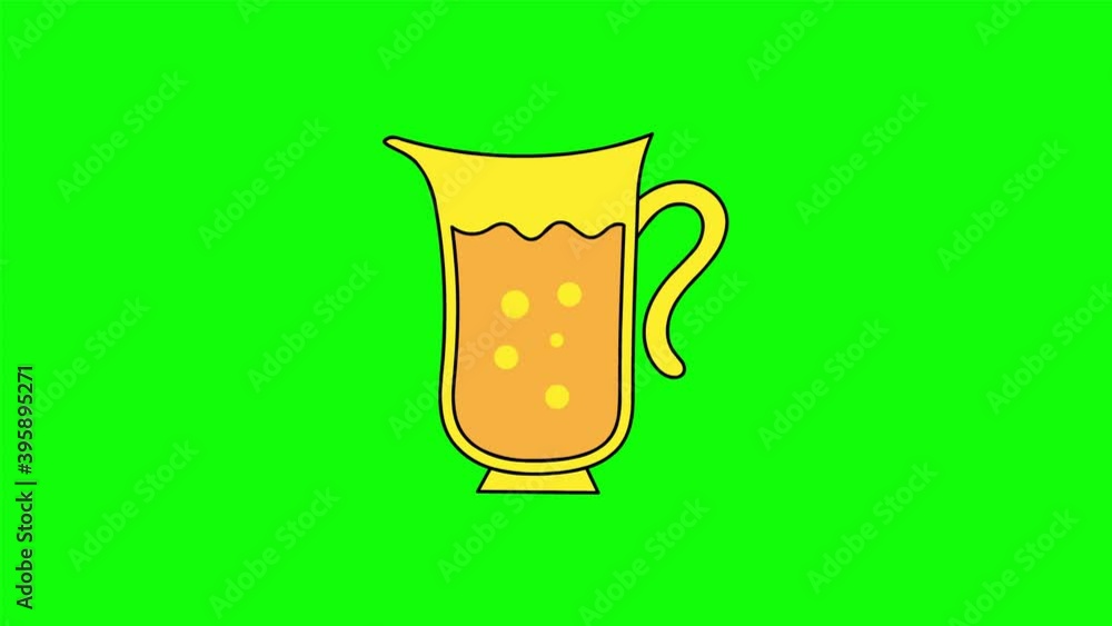 Orange juice green screen animation. chroma key motion graphics Stock