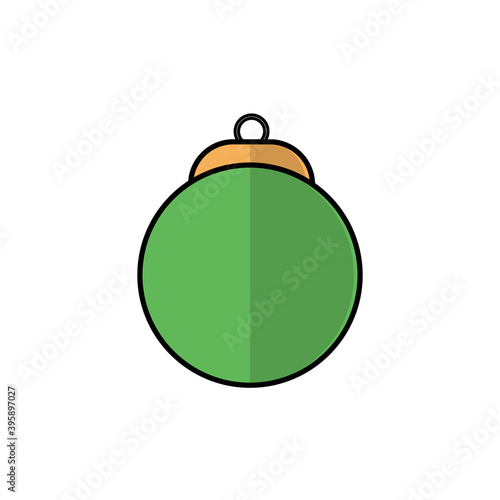 Christmas Ball Icon Vector Flat Background