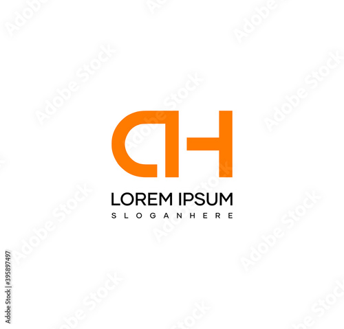 Letter AH alphabet logo design vector. The initials of the letter A and H logo design in a minimal style are suitable for an abbreviated name logo.