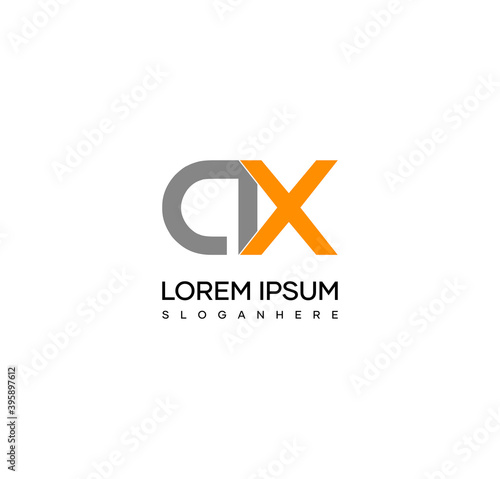 Letter AX alphabet logo design vector. The initials of the letter A and X logo design in a minimal style are suitable for an abbreviated name logo.