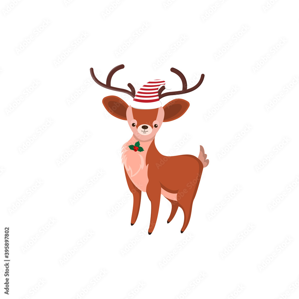 Christmas Deer Icon Vector Flat Background
Christmas Deer Icon Vector Flat Background