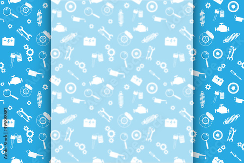 Symbol for car service, auto repair shop, car repair. Background for inscriptions, text and lettering. White blurred frosted glass effect