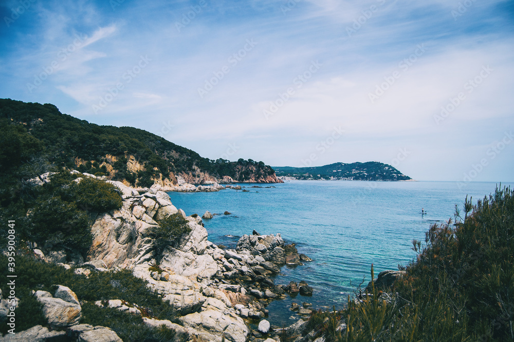 Fototapeta premium Landscape with views of an abrupt rocky coast of the mediterranean sea