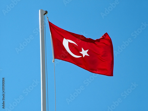 Flag of Turkey on flagstaff