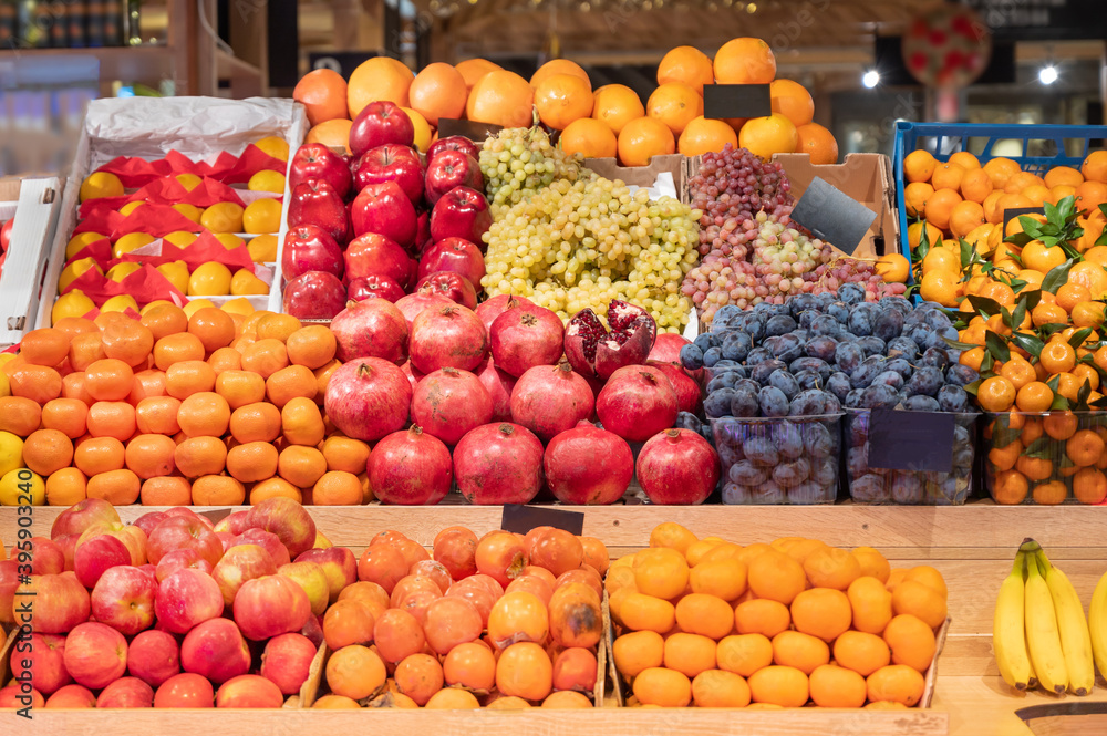 Fresh fruits on a market stall