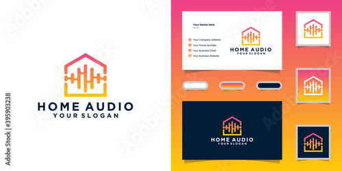audio home logo and business card