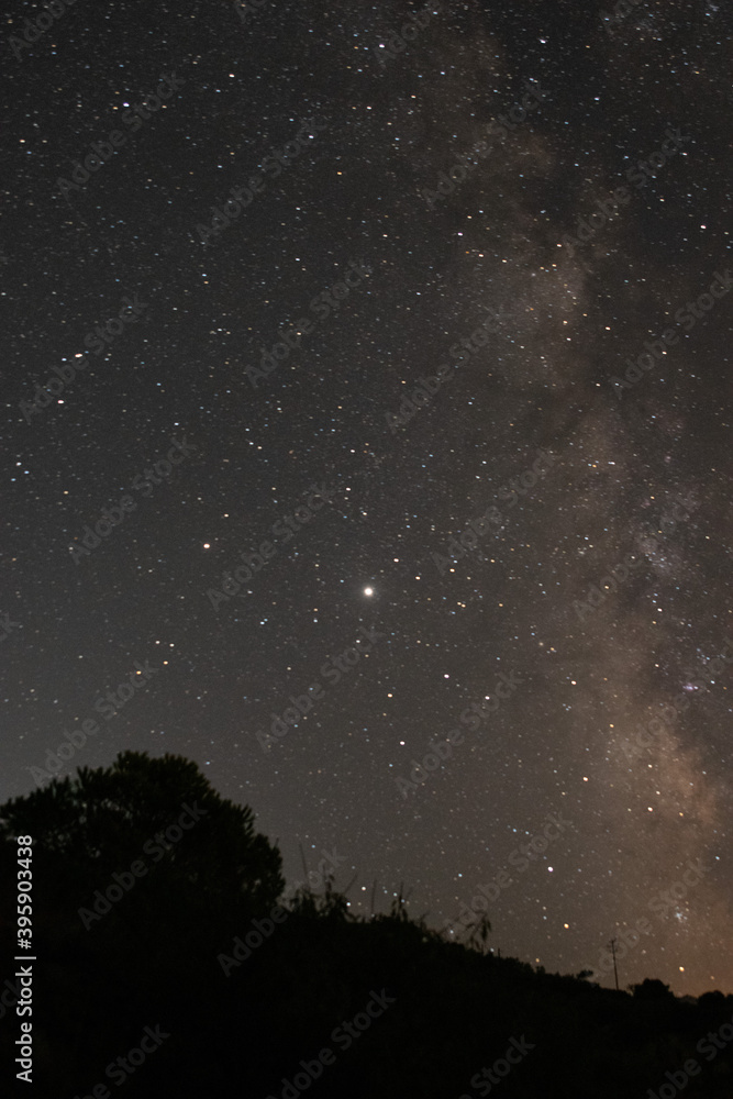 Milky Way above a lonely night sky in the nature