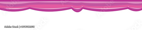 Beads of pink liquid. The paint runs off thickly. Jelly. The drops slide. The isolated object on a white background. Frame. Vector