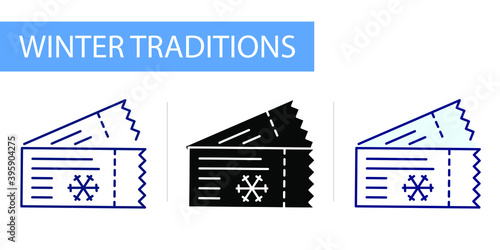 icons set, Hygge, holiday tickets