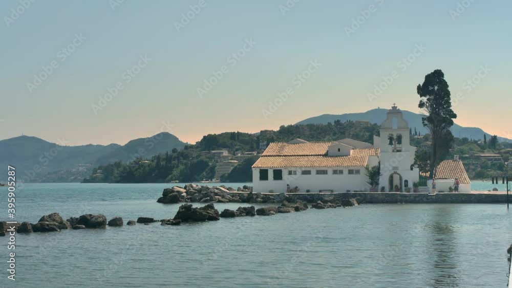 Landmarks of Corfu Island: Vlacherna Monastery, Greece. Landmarks of Corfu Island: Vlacherna Monastery, Greece.