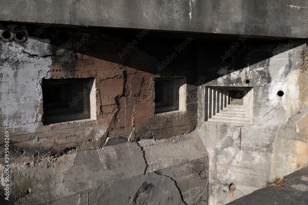Stockfoto Detail of military bunker and pillbox from world war two ...
