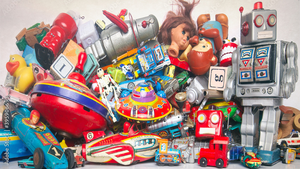..A collection of vintage toys