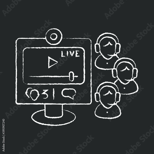 Webinar chalk icon participant count icon.
