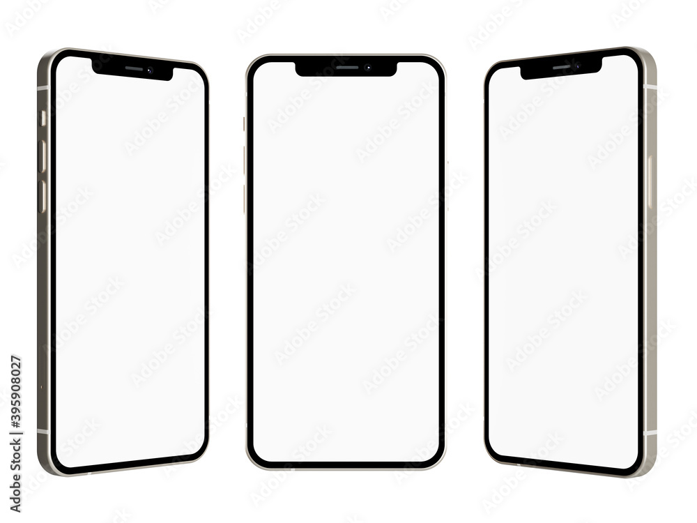 Phone with blank screen on white background Phone with blank screen on white background