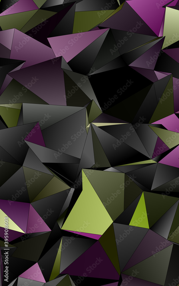 Fototapeta premium 3d Triangles, abstract background. Design wallpaper.
