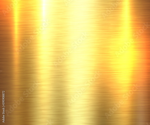 Metal gold texture background, golden brushed metallic texture plate, vector illustration.