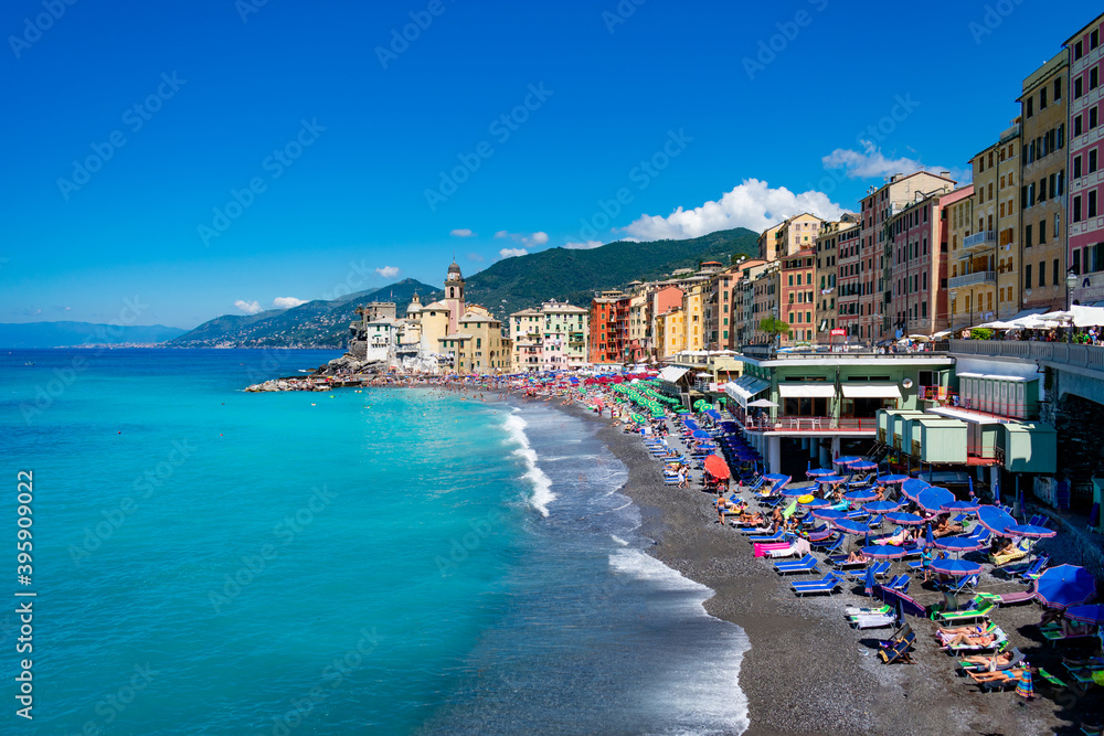 Italy, Liguria, Camogli - 5 July 2020 - View of Camogli on a clear summer day